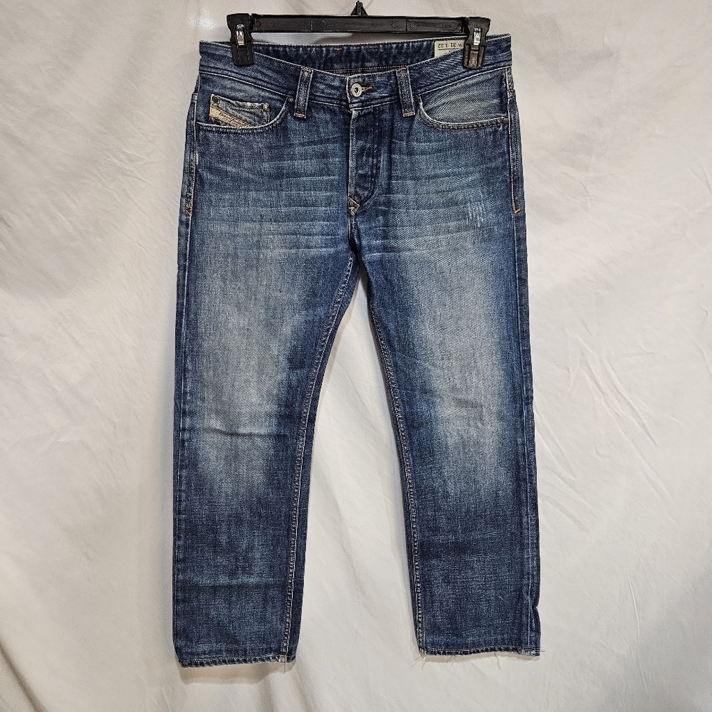 Diesel Viker Straight Jeans Men 31x32 Blue 0088BK Wash Made in Italy Button Fly